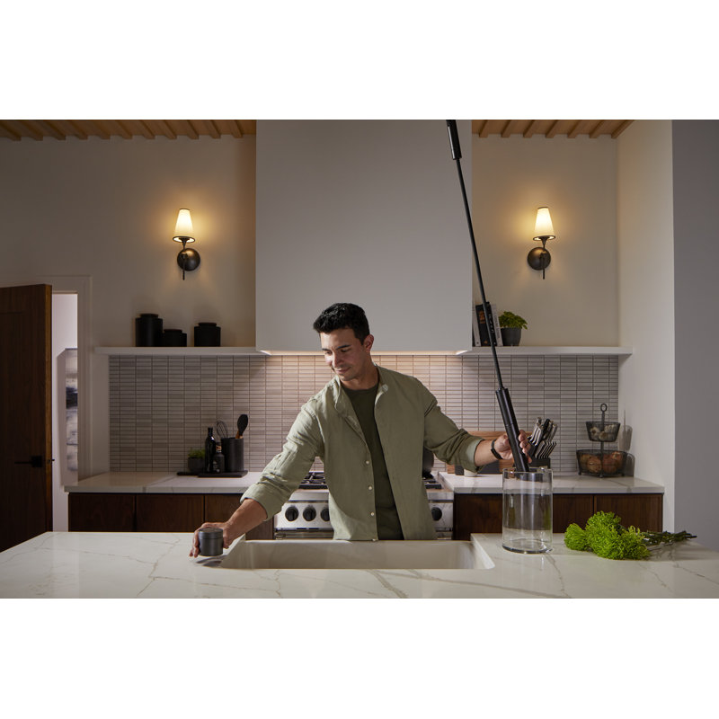 Purist Suspend Ceiling-Mount Kitchen Faucet Kit, Vibrant Brushed Moderne Brass