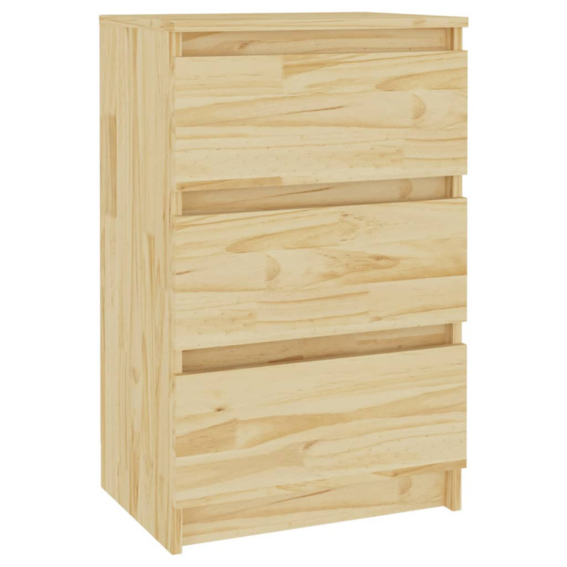 Gathard 40cm W Solid Wood Bedside Table, Oak
