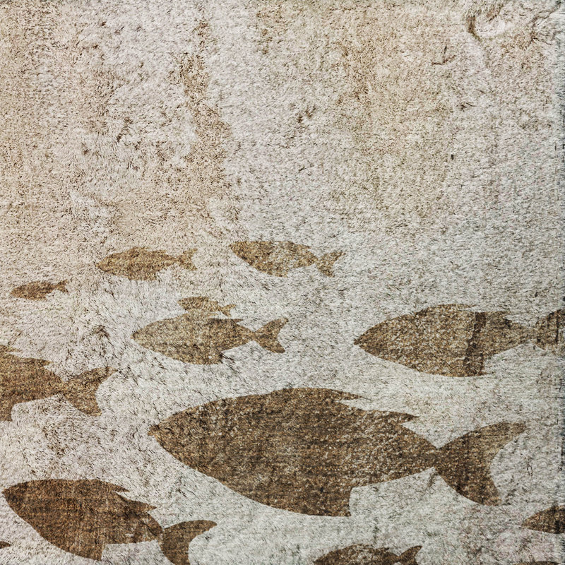 Tapis nautique de qualité supérieure lavable à la machine Dream Shag ADS627, Taupe, 8' Round