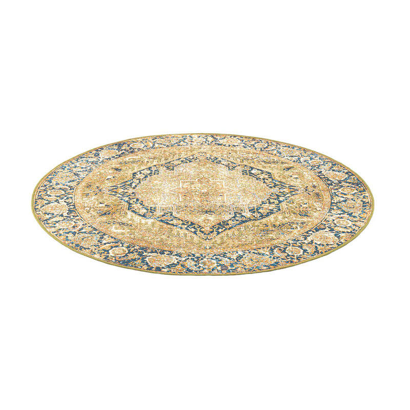 Funky Flatweave Green Rug, Round 160cm