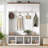 4-in-1 Farmhouse Hall Tree – Walnut Storage Bench with Adjustable Shelves & 6 Hooks-129746535