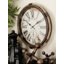 Horloge murale décorative en métal Ethoridge avec cadre en corde et cadran crème vieilli-734132784-703154845