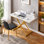 Table convertible de 43,3 po avec table pliante et base X-Lift réglable