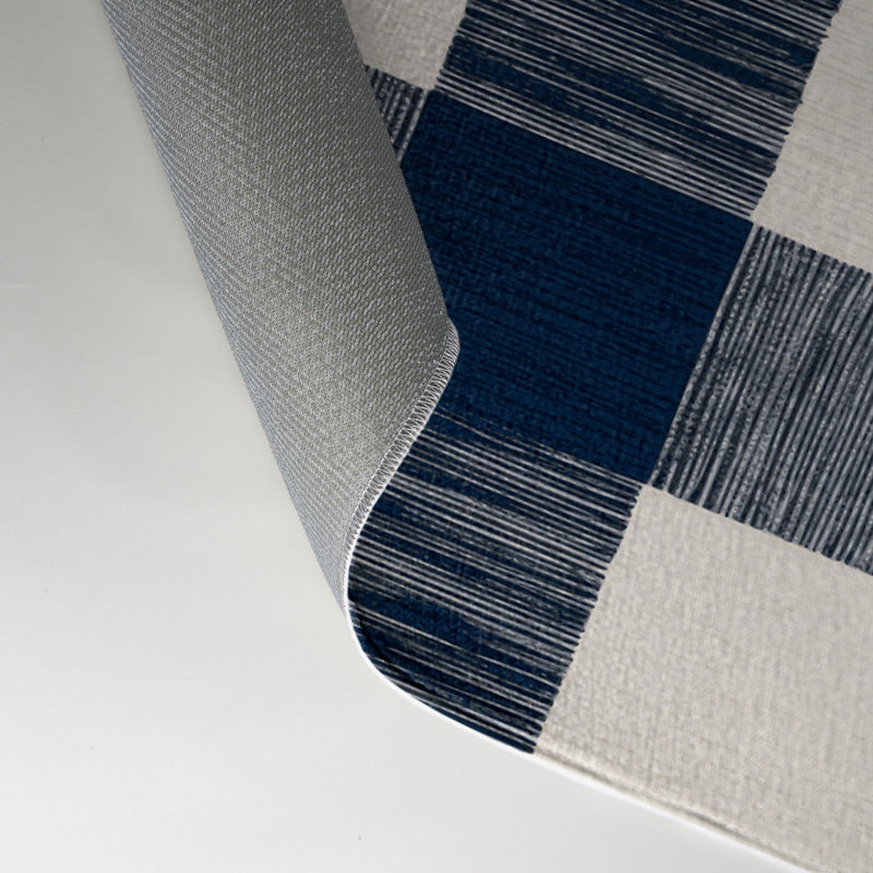 Tapis d'intérieur et d'extérieur à carreaux gris, Rectangulaire 3 pi x 5 pi