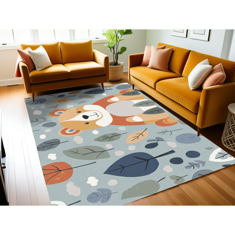 Tapis pour enfants mignons lavables Dakota Fields, Rectangulaire 2 pi x 3 pi