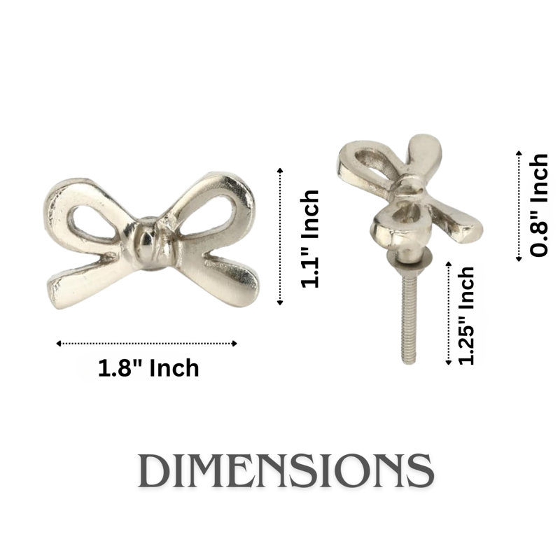 Multipack de boutons de fantaisie Bow 1 7/8 ", Argent