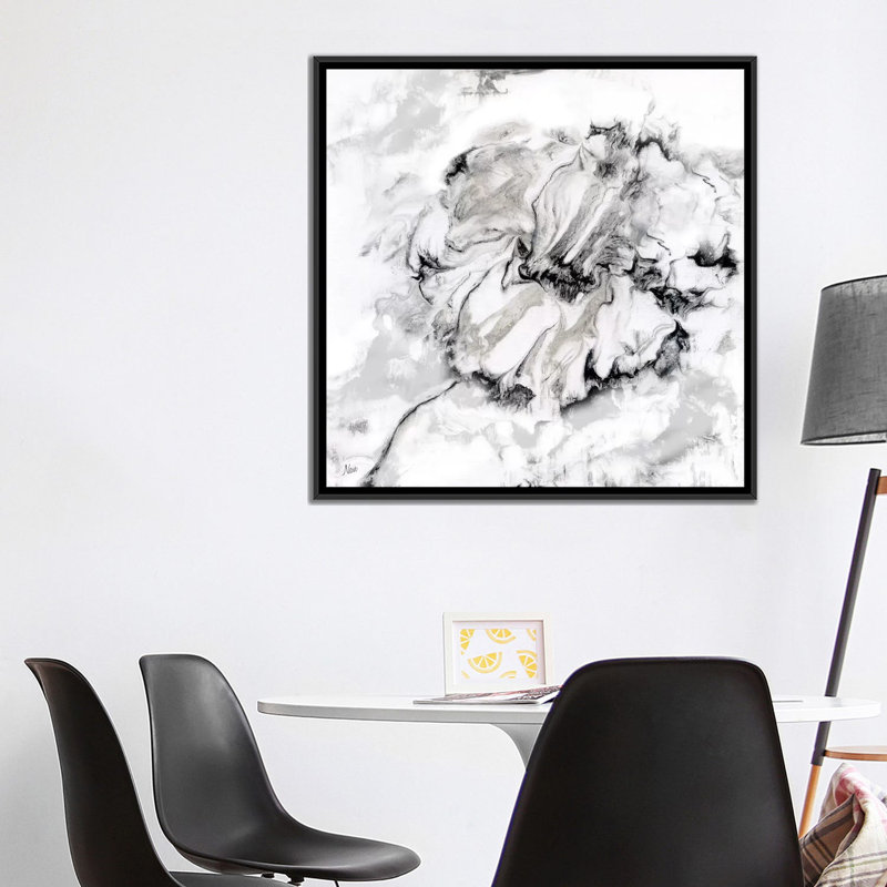 Marble Flower I - sans cadre, reproduction sur toile giclée, H 26 po x l 26 po x P 1,5 po, Toile avec cadre flottant noir