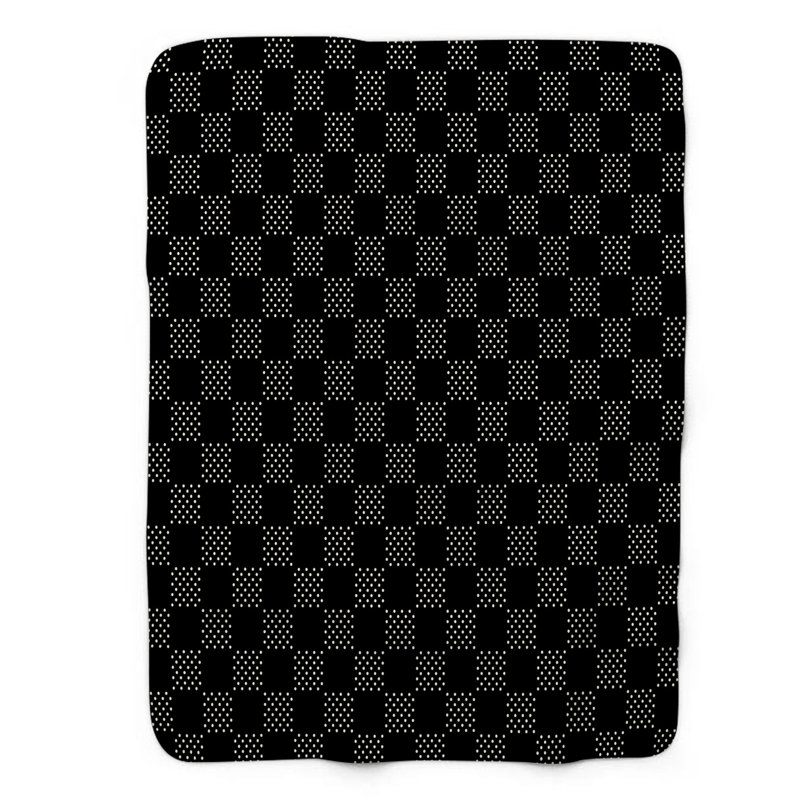 Pois noirs - couverture sherpa de qualité supérieure 0093, L 50 po x L 60 po