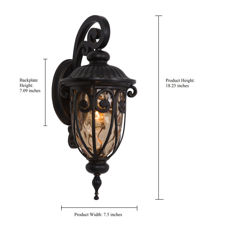 Massey Metal and Aluminium Wall Light, 18.25" H x 7" W x 9" D, Incandescent