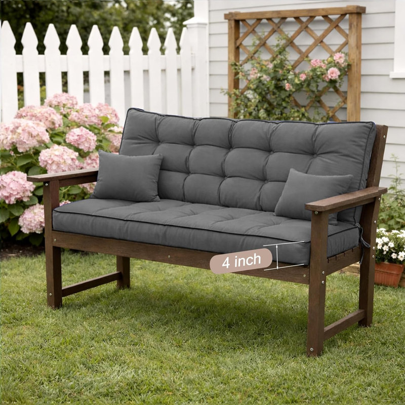 Porch Swing Cushions, Waterproof & Fade Resistant Outdoor Swing Cushion 70 Inch, Swing Cushions 3 Seater Replacement For Outdoor Furniture, Patio, Garden (Dark Gray, 70 X 40 Inch)
