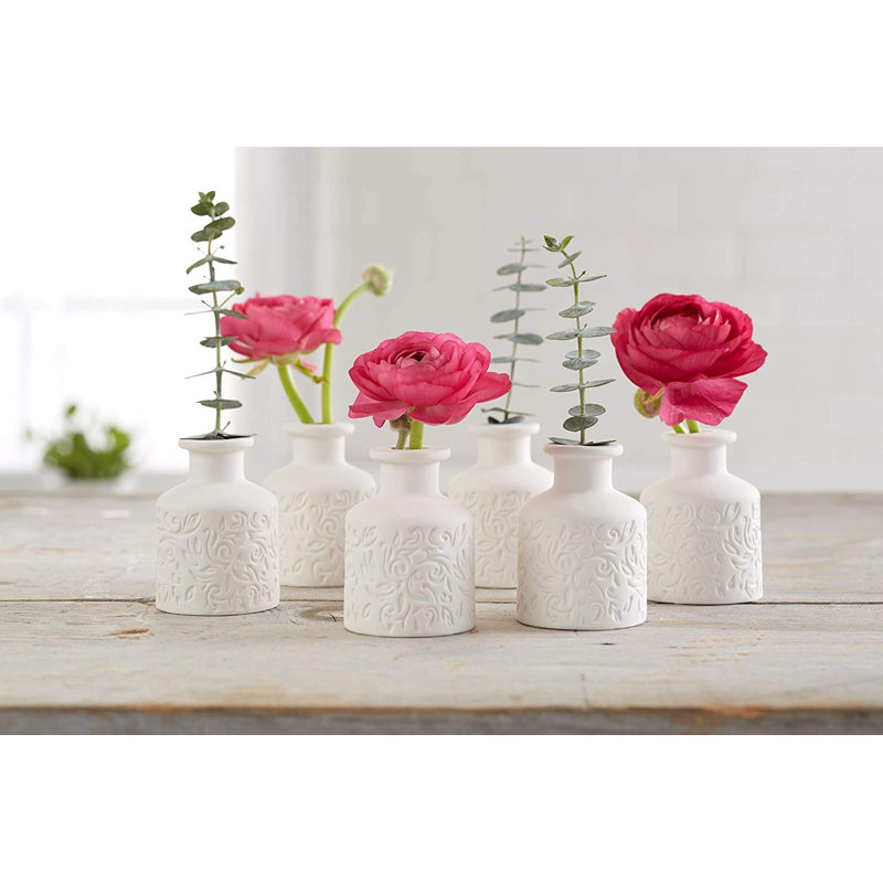 Ensemble de 3 vases de table en porcelaine blancs pour l'intérieur et l'extérieur Gjurgenka