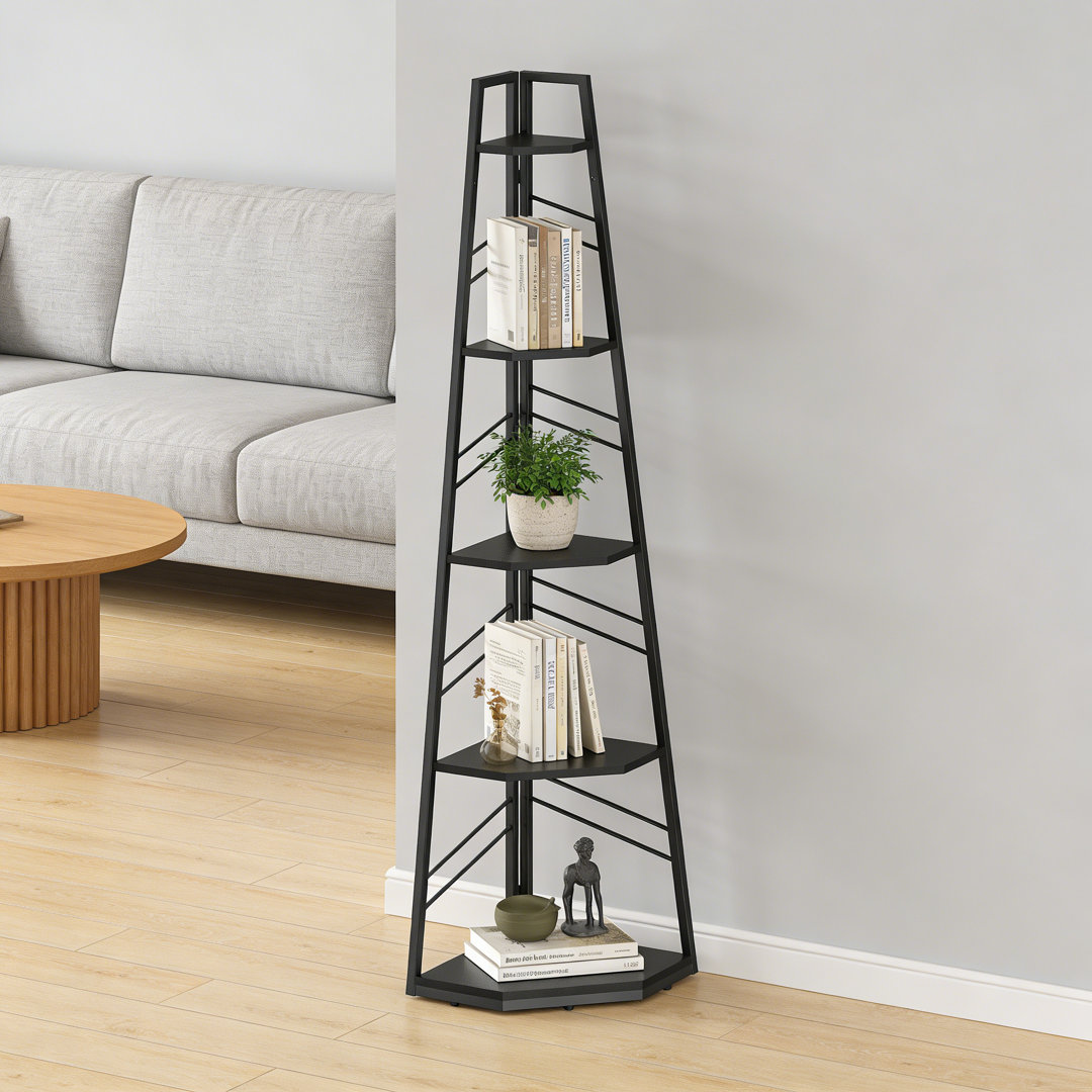 159.5cm H x 36.5cm W Metal Corner Bookcase