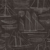 Deauville 2 Nautical Blueprint Wallpaper Roll