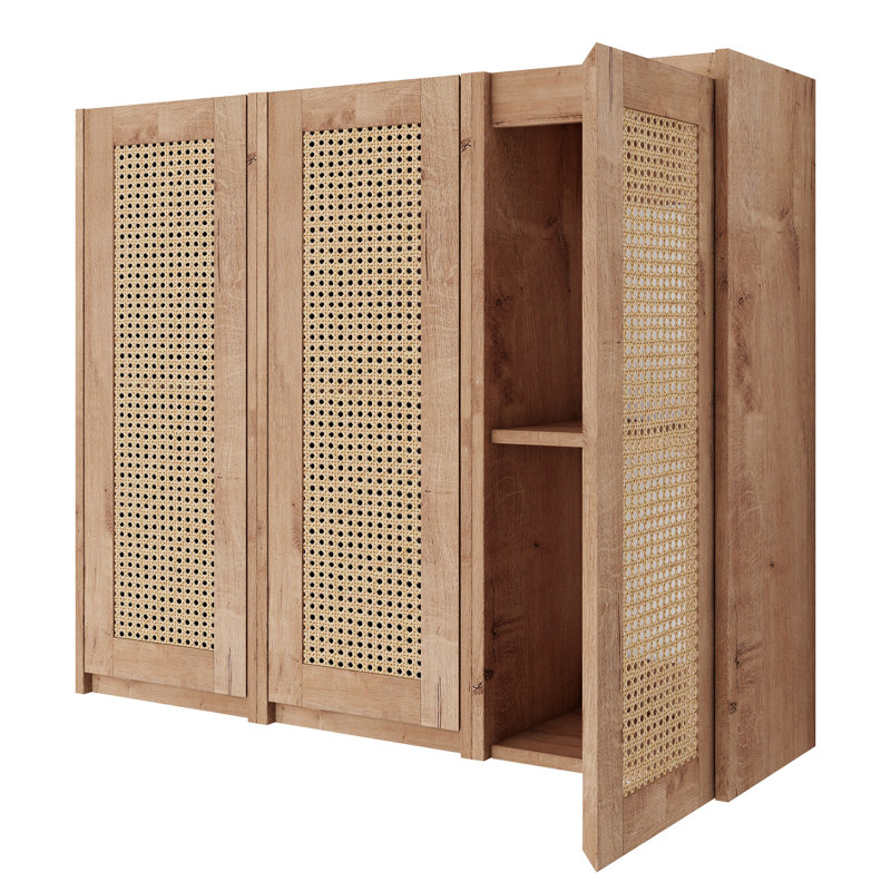 3-Door Bathroom Side Cabinet, & Stylish Mounting 35.56 In. Quality Construction, Finish, 28.73" H x 9.94" W x 35.56" D