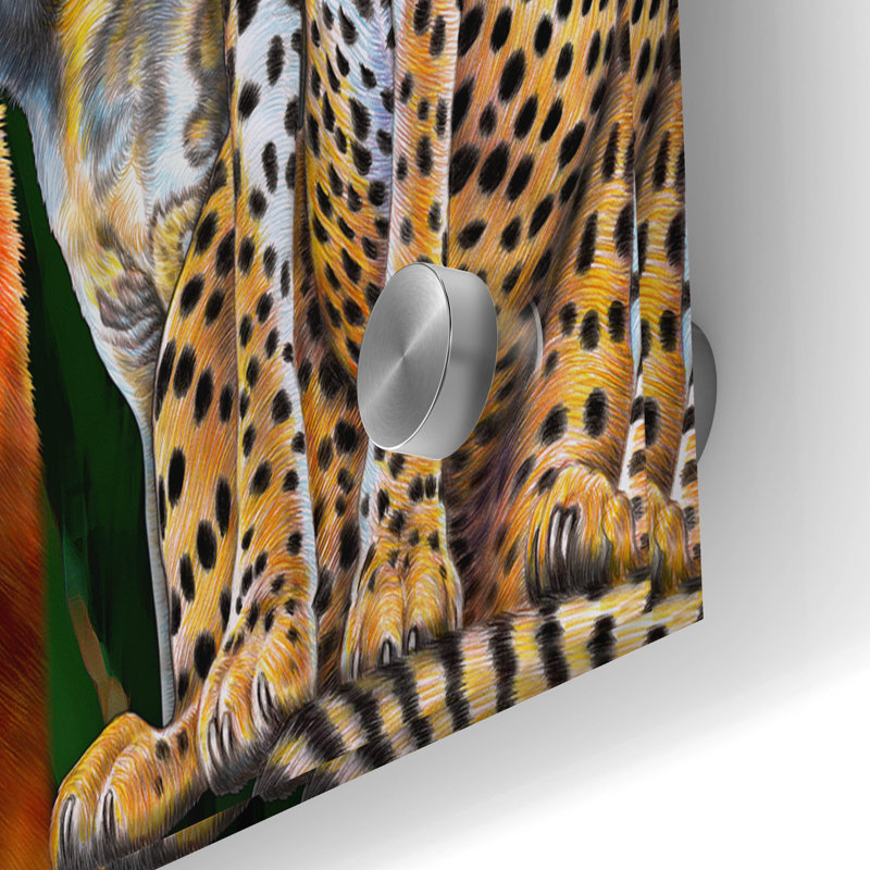Art mural en verre épique «Animaux du monde» par Tim Jeffs, 36 po x 24 po, H 24 po x l 36 po