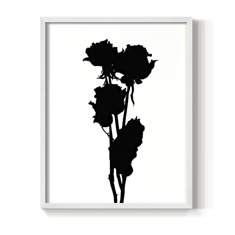 Pressed Memory III Framed Print - Solid Wood, H 15 po x l 12 po, Blanc