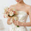 Bouquet de mariage romantique rose rose - Bouquet de mariée artificiel fait à la main pour la mariée et les demoiselles d'honneur, parfait pour le cadeau de la Saint-Valentin, souvenir de mariage et décoration intérieure, 2 pièces