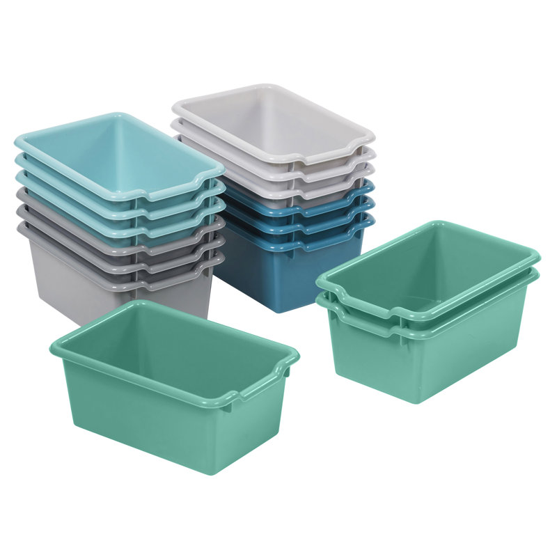 Bacs de rangement en plastique ECR4Kids, Gris/vert