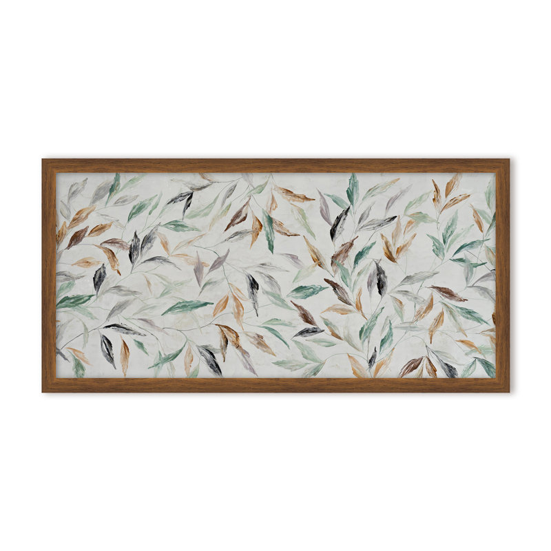 Nature Inspired "Kaleidoscope Fall" Canvas Wall Art By , 12" H x 24" W, Framed Matted Print, Brown