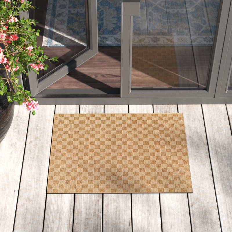 Demia Checkered Indoor / Outdoor Rug, Rectangle 2' x 2'11"