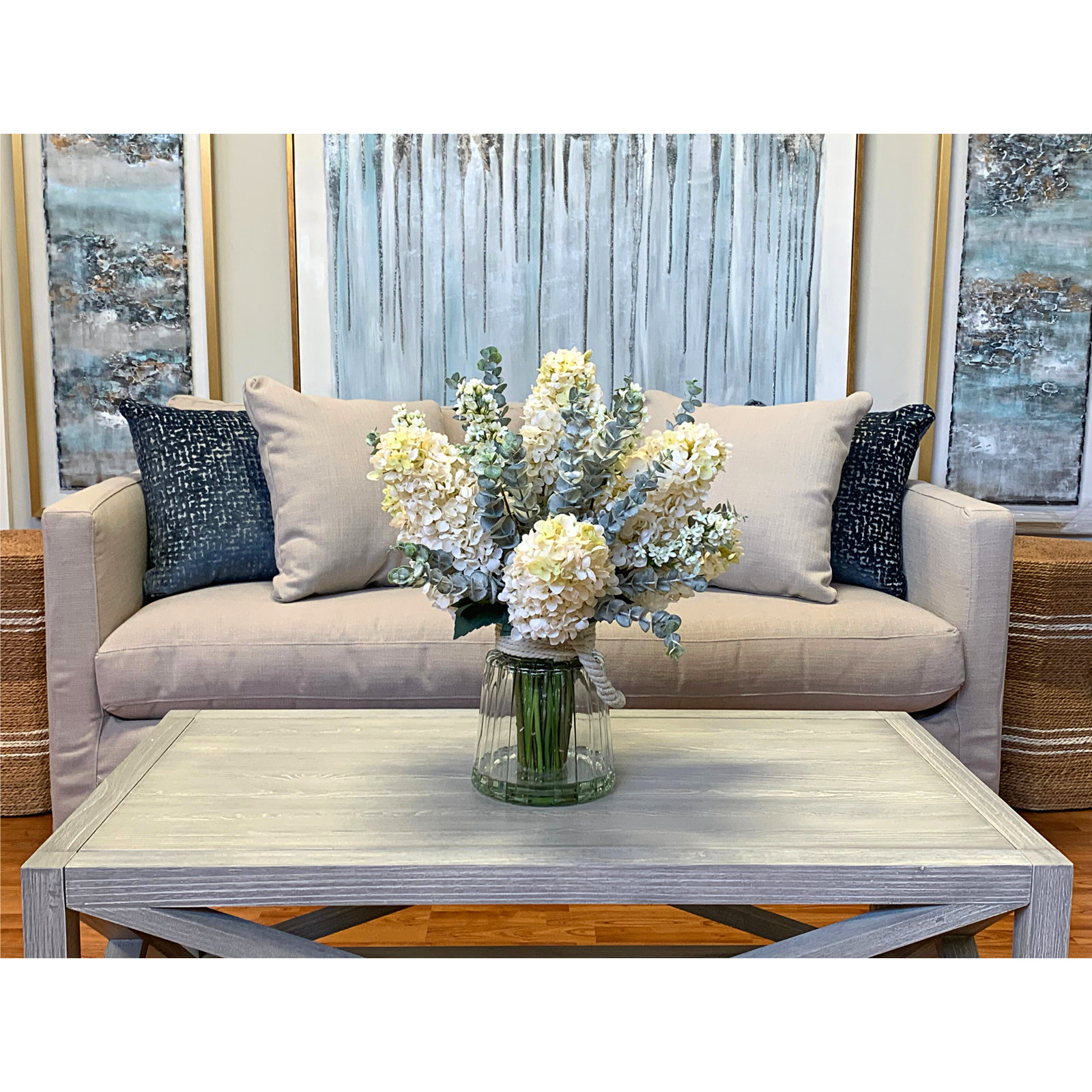 Luxe Hydrangeas Floral Arrangement, White