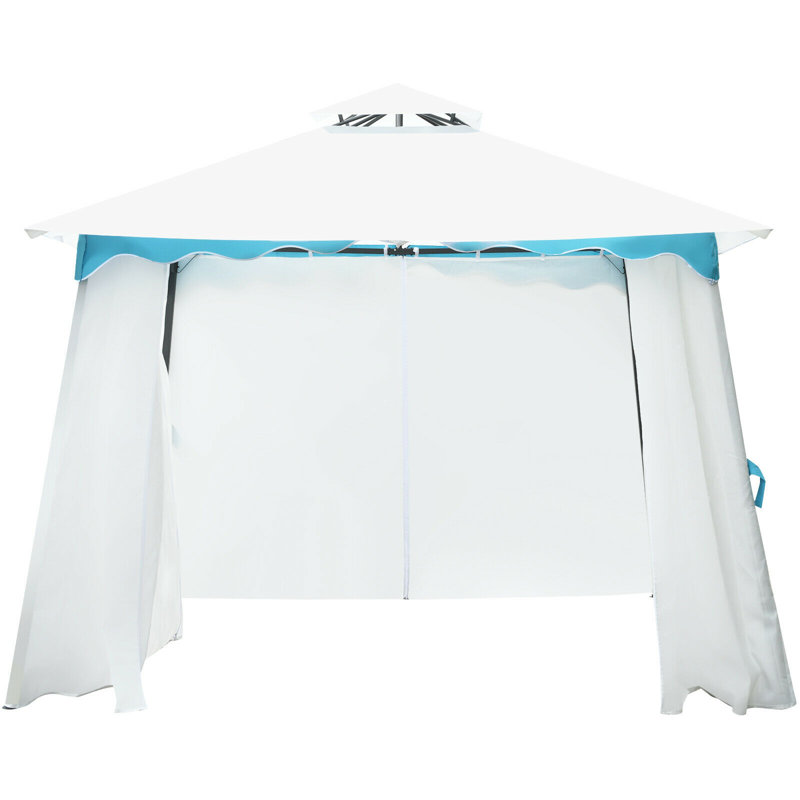 10 Ft. x 10 Ft. Awning Steel Patio Gazebo