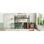 Lit mezzanine double en métal avec 3 couches de tablettes et bureau en L, noir