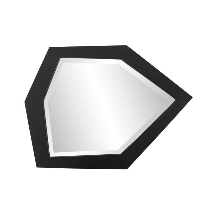 Lakyla Contemporary Asymmetrical Framed Wall Mirror, White