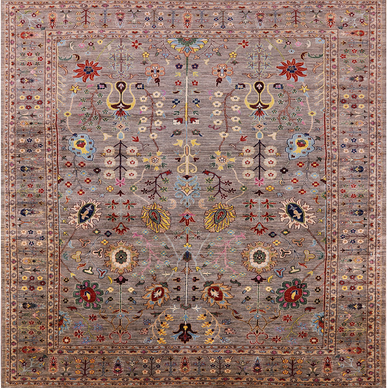 Tapis brun clair Rosati, Carré 3 pi