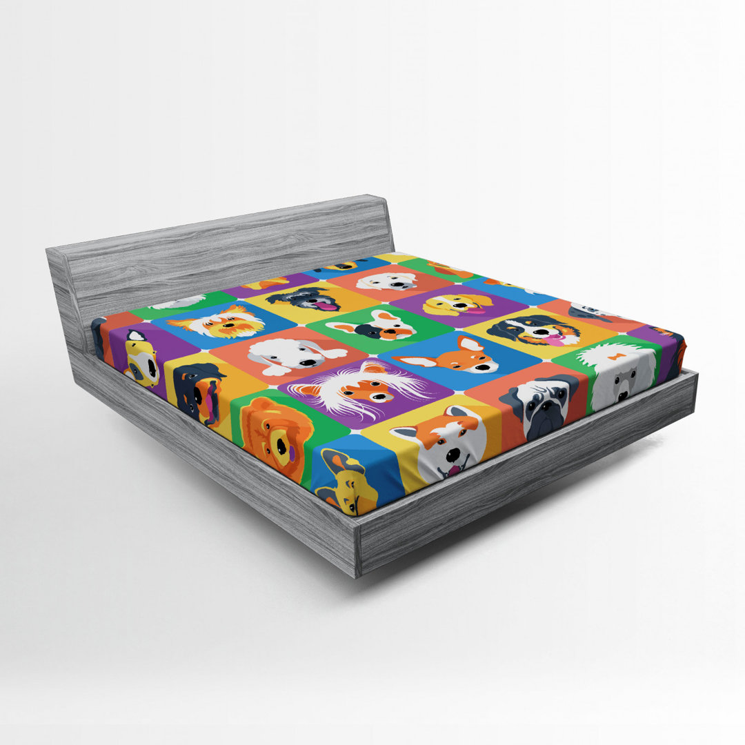 Microfiber Fitted Sheet Ambesonne 