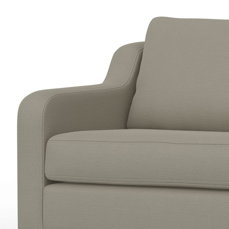 Causeuse Sama RAF, banc de 56 po, bois massif, polyester gris amande,  Mélange de polyester gris amande 2