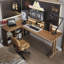 Bureau en bois massif en L noyer clair-874070821-874070822