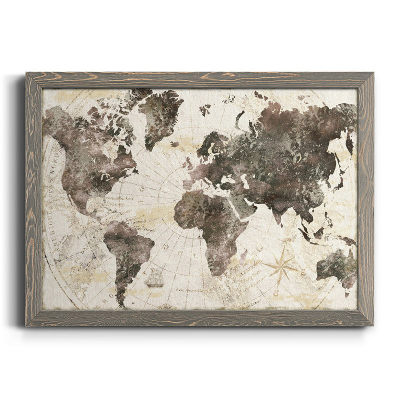 Terra Nova - peinture sur toile encadrée, H 31 po x l 44 po x P 1 po, Toile avec cadre gris
