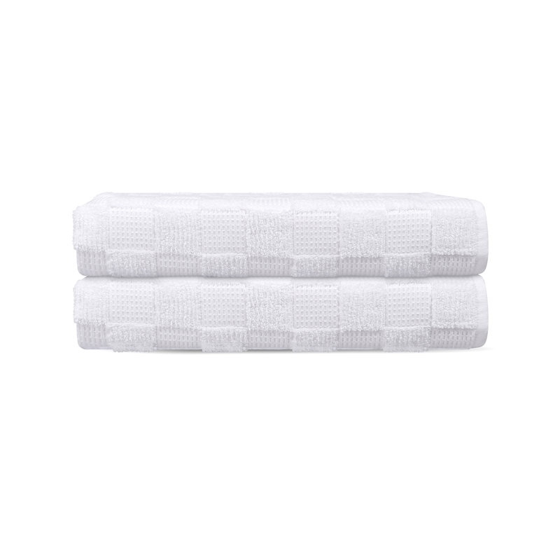 Taylorlynn 2 pcs Turkish Bath Towels Set, White
