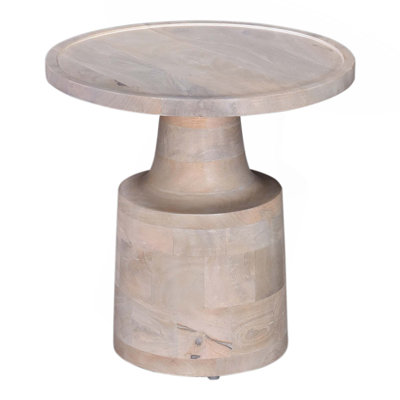 Capri Wood Pedestal Side Table