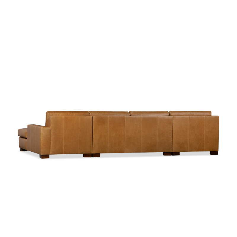 Jonie Genuine Leather 4-Piece Sectional, Left Hand Facing, Bistro Saddle Genuine Leather