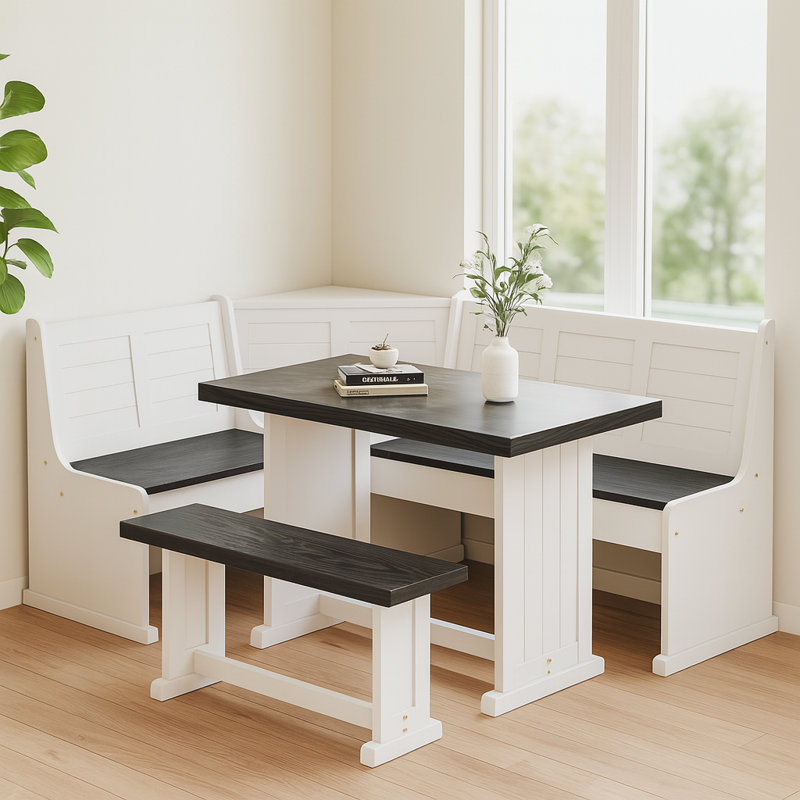 (yinuo)5-person Corner Dining Nook With Hidden Storage And Built-in Charging Port