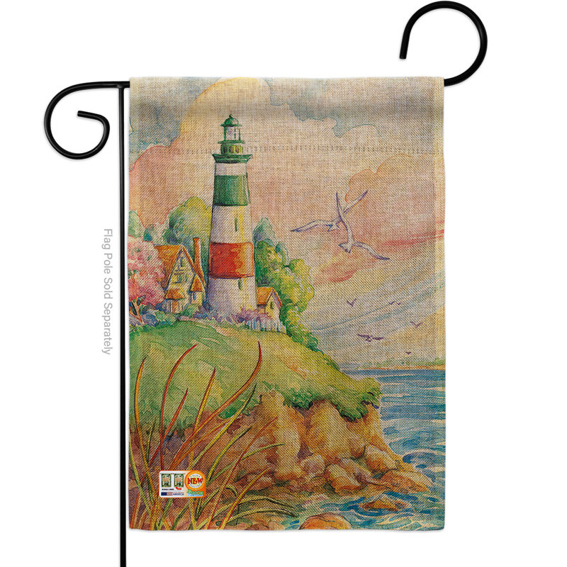 En toile jute de plage à 2 côtés 19 x 13 po falaise drapeau de jardin