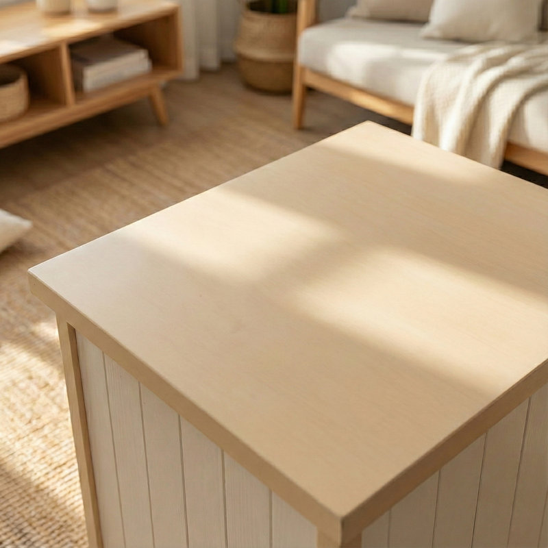 2-in-1 Dog Crate End Table Solid Wood Pet Furniture with Cushion for Small Dogs