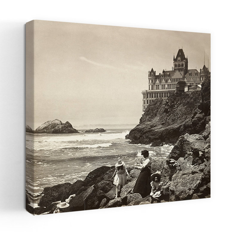 Cliff House II, art architectural rétro, H 18 po x l 18 po