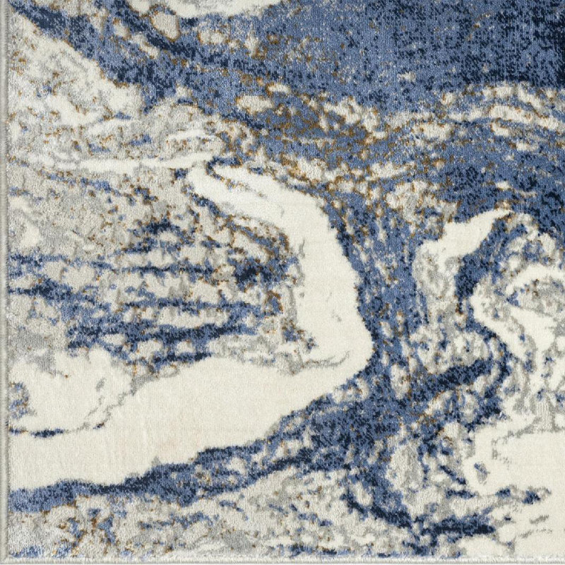 Aley Blue Indoor/Outdoor Rug, Rectangle 3 pi 9 po x 5 pi 3 po