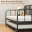 Lit de jour simple avec lit gigogne, structure de lit en métal pour chambre d'amis, peu encombrant, éléments classiques de style moderne, support robuste, rangement inférieur, assemblage facile, construction facile