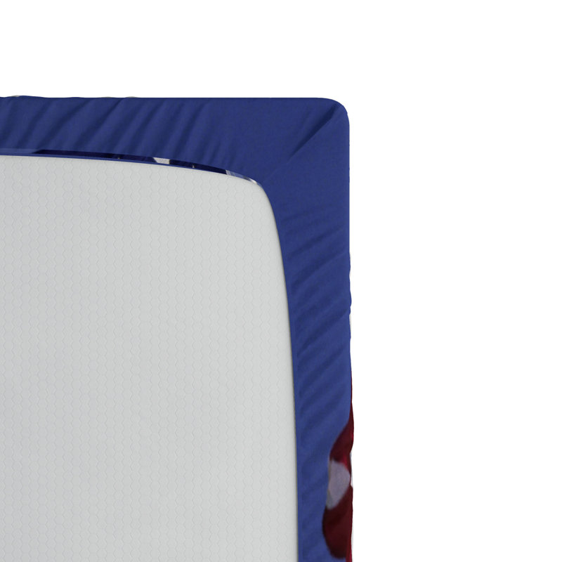 Twin XL Blue Microfiber American Flag Print Fitted Sheet