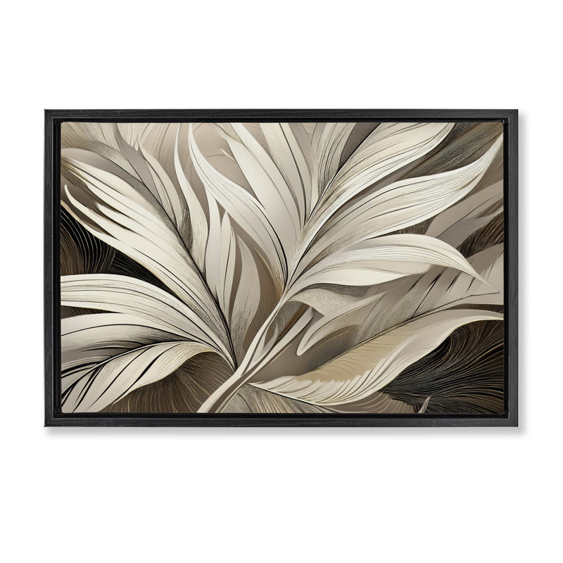 Cadre flottant Palm Curves, design par Norm Stelfox, Cadre flottant noir de jais, H 17 po x l 25 po