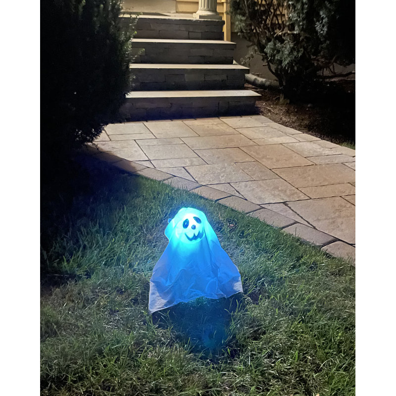 Piquet de chemin 14 po à DEL fantôme multicolore Halloween