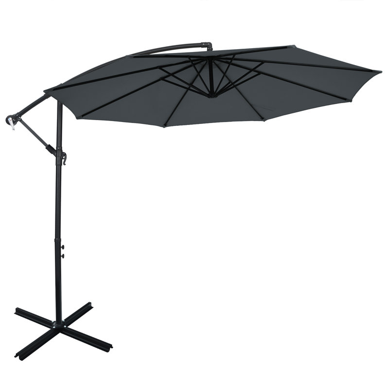 Parasol en porte-à-faux 120 po Rollinsville, Gris