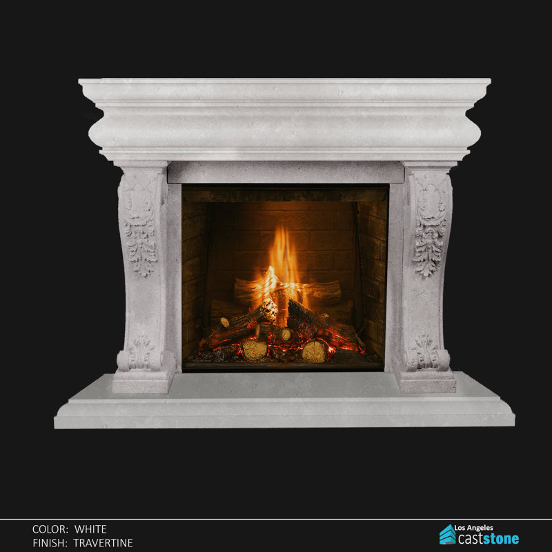 Ania Fireplace Surround, Travertine White