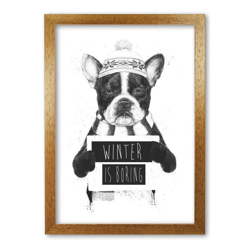 Winter is Boring 1 Piece Wall Art, 42 cm H x 29.7 cm W x 5 cm D, Honey Oak