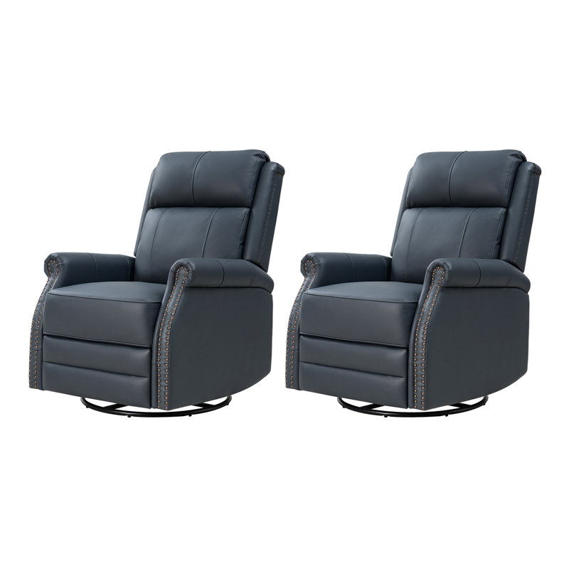 Fauteuil inclinable manuel oscillant en cuir véritable de 30,5 po Anouschka