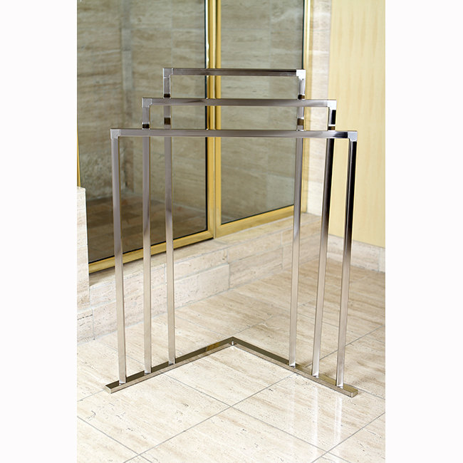 Kingston Brass Edenscape Freestanding 3-Tier Towel Rack, Brushed Nickel